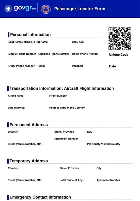 printable passenger locator form.